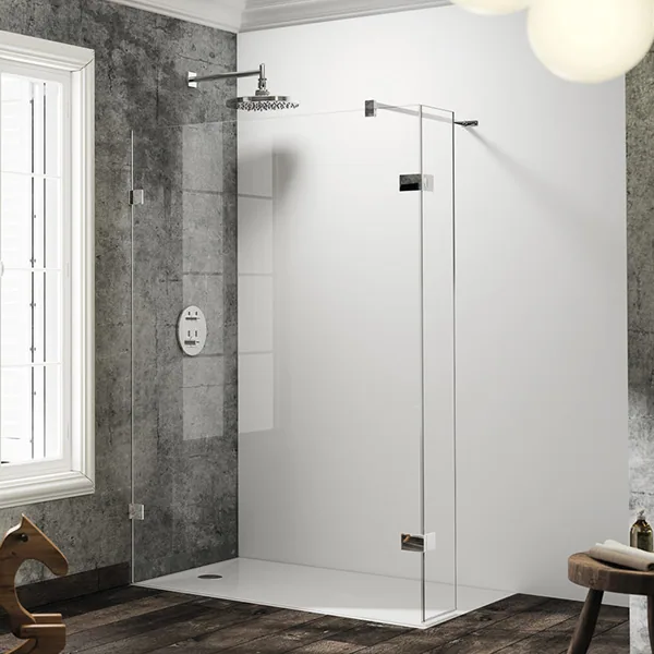Solva pure rahmenlos 4 Eck Seitenwand mit beweglichem Segment 600x600