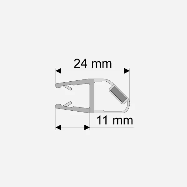 Magnetleiste 45°, links, 6 mm / 2000mm
