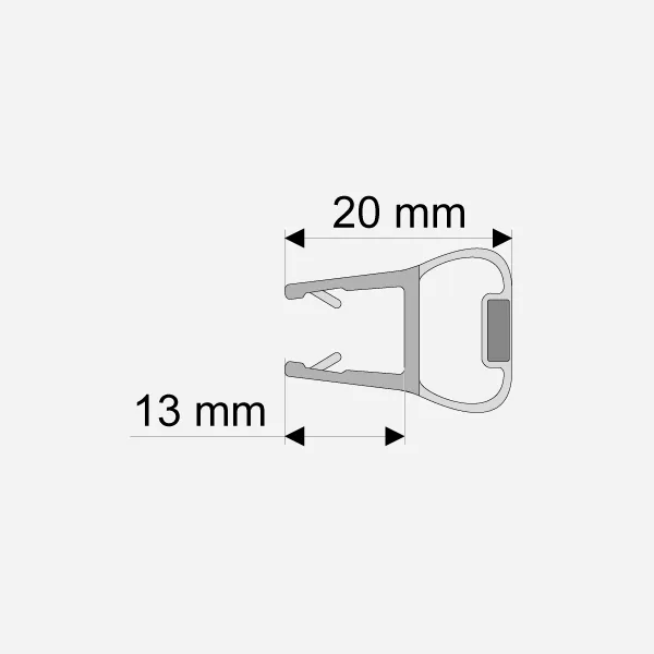Magnetleiste 90°, 8mm / 2000 mm