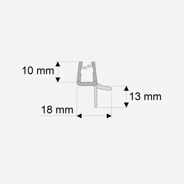 Ablaufleiste gebogen, 6mm / 880 mm