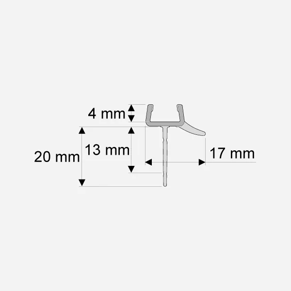 Ablaufleiste gebogen, 6mm / 970 mm