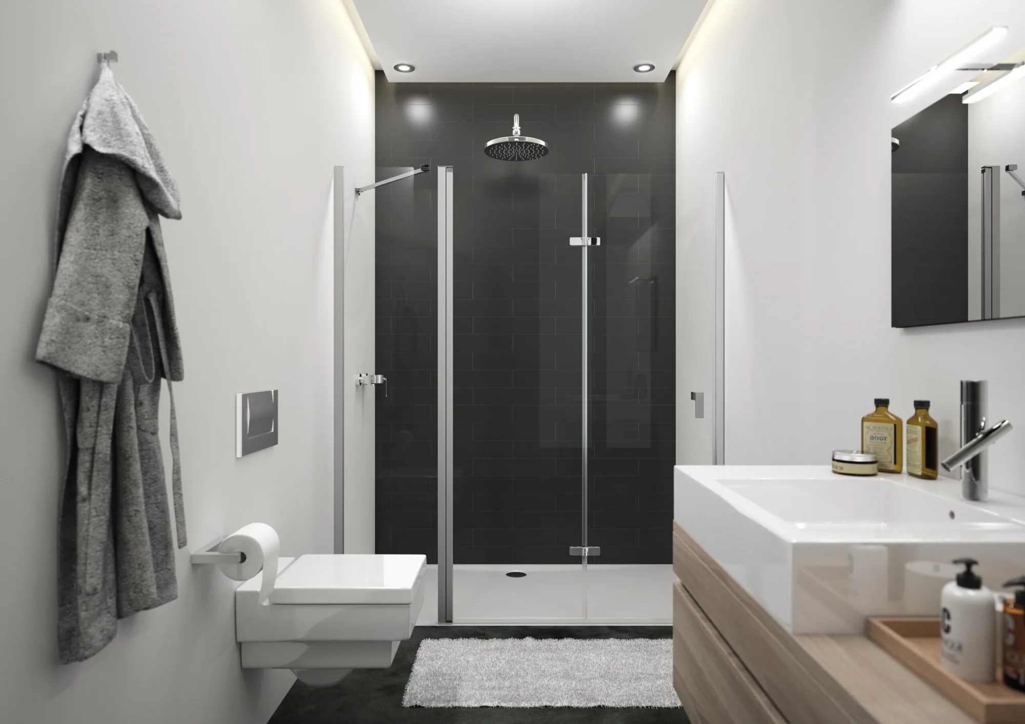 Design pure Schwingfalttür mfS in Nische