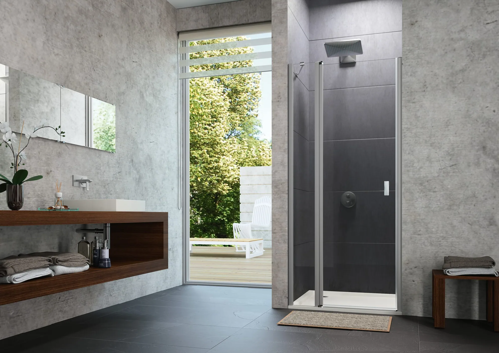 Design pure Schwingtür mfS in Nische