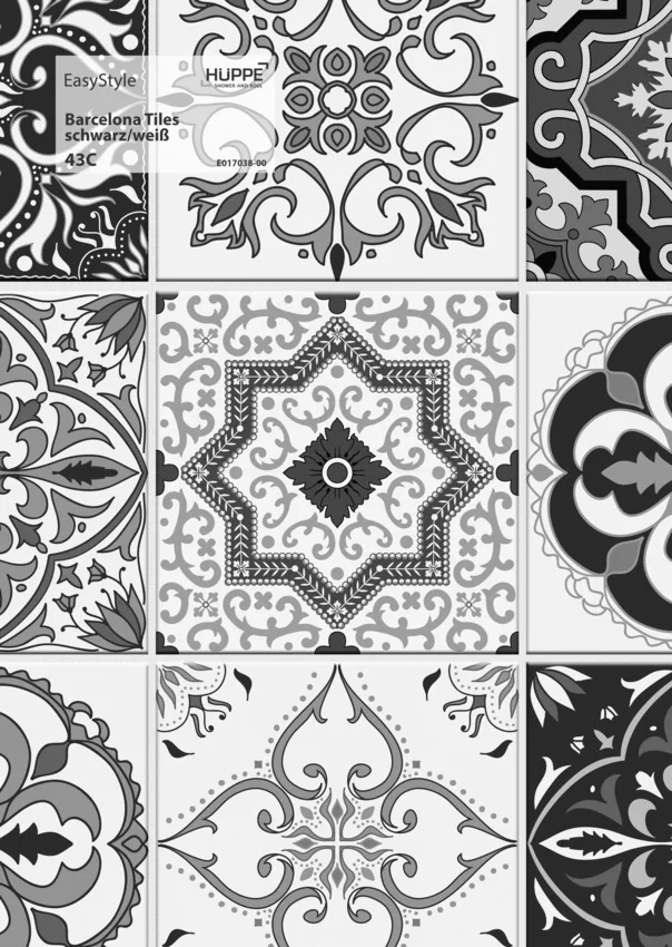 EasyStyle Dekor 43C Barcelona Tiles schwarz weiß
